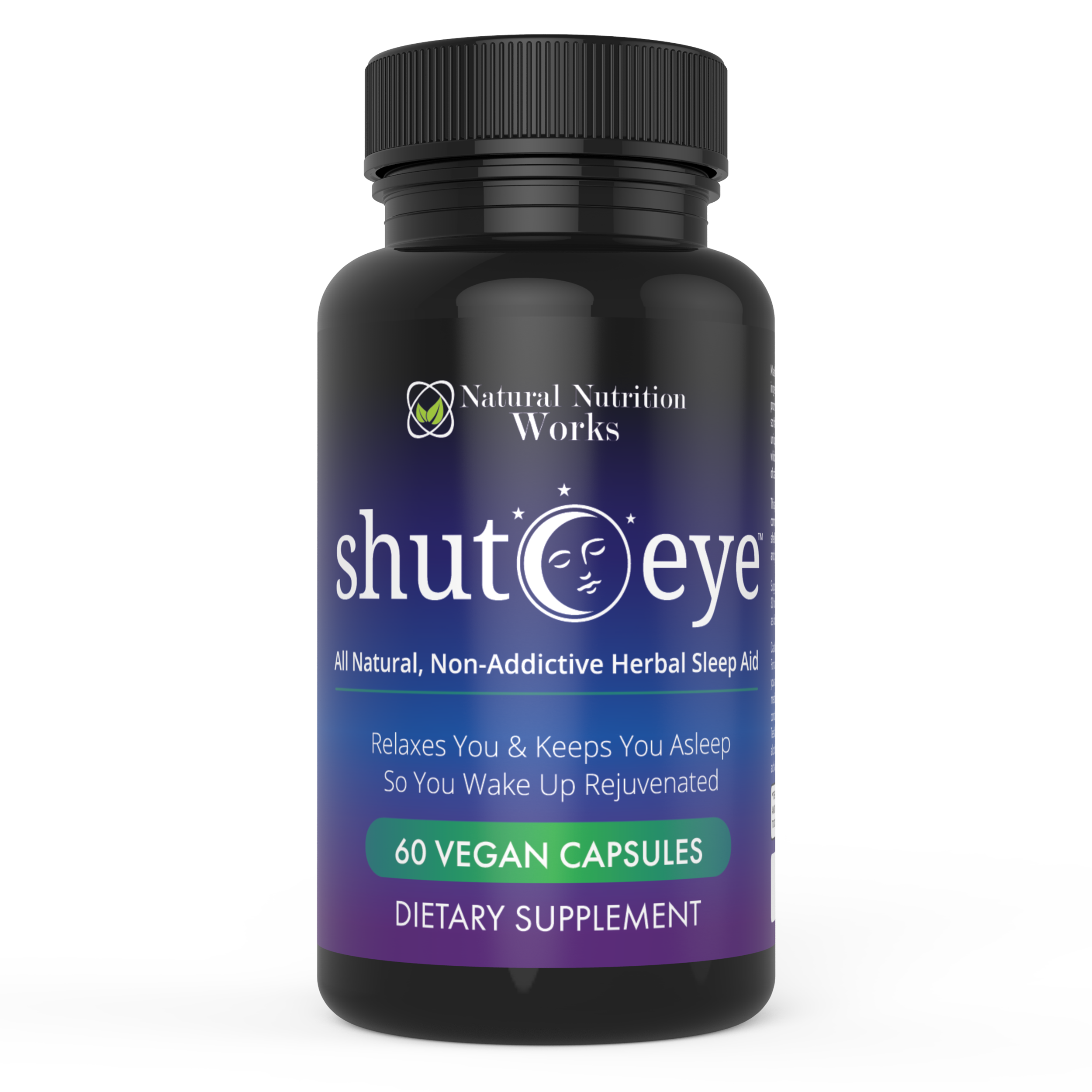 Shut Eye natural sleep support supplement, 60 vegan capsules